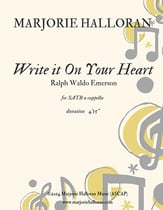 Write it on Your Heart SATB choral sheet music cover